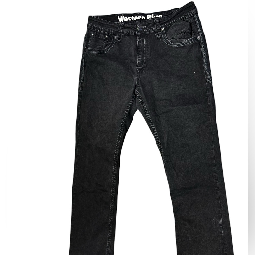 Western Blue 34x32 Cowboy Jeans Black